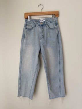 SNDYS Light Blue High-Rise Straight Jeans